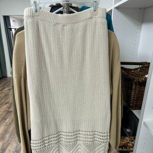 Freshman 1996 Crochet Beige Maxi Skirt, Size Large